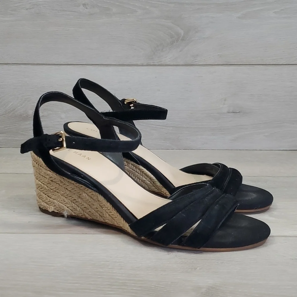 Cole Haan Women Jasmine Espadrille Wedge Ankle Strap Comfort shoes sandals 8